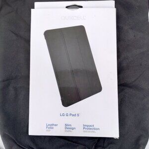 Quikcell LG G PAD 5 CONSUL Folio Case Black Leather